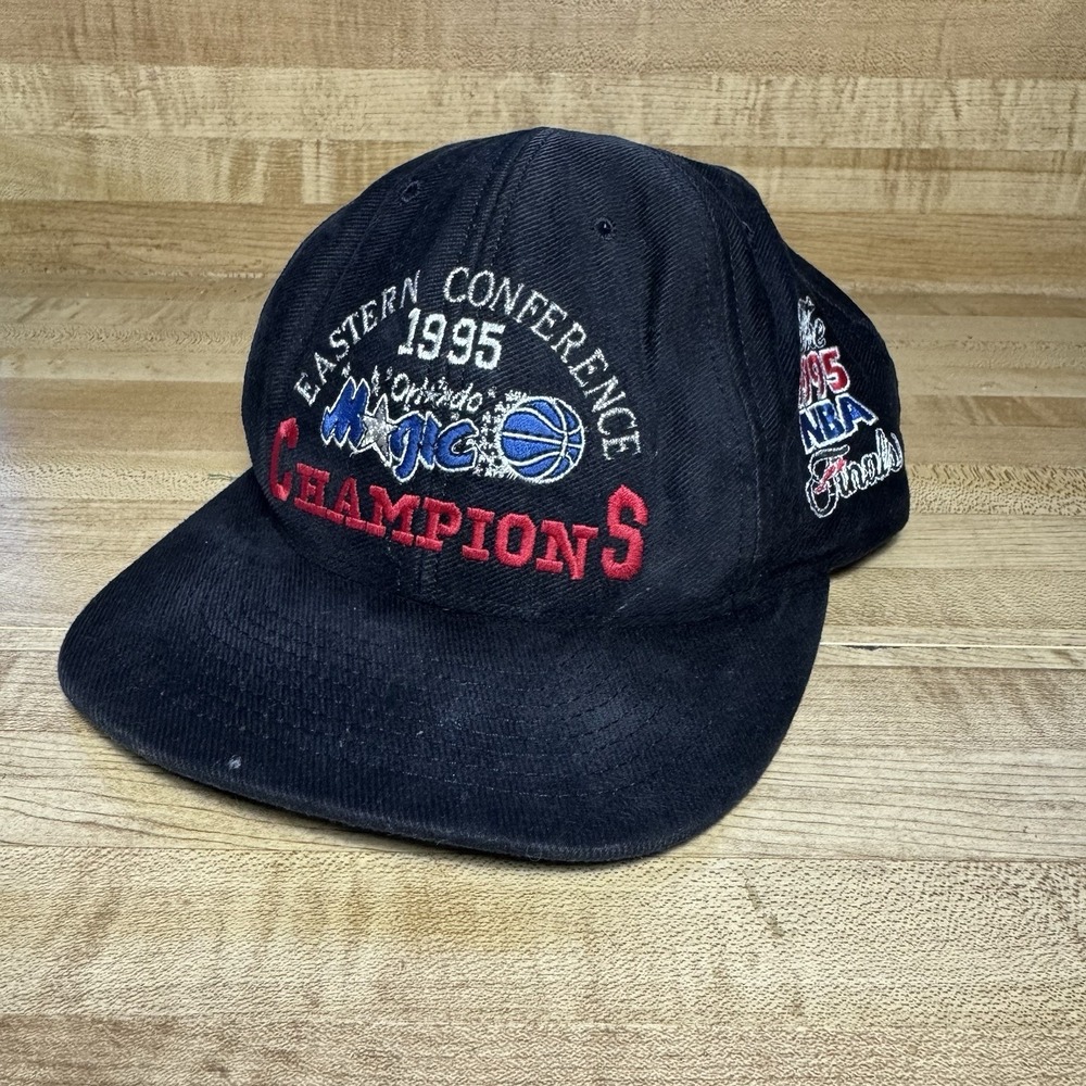 Vintage Orlando Magic 1995 Eastern Conference Champs NBA Finals Nutmeg Black Hat